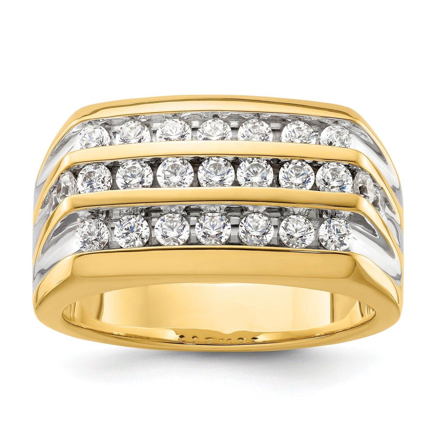 1 1/6 ct Lab Grown Diamond Men's Cluster Ring 14k Yellow Gold