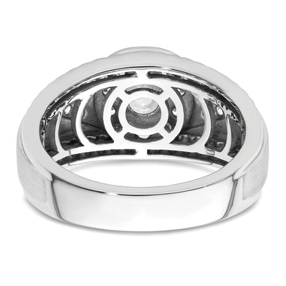 14k White Gold 1 ct Round Lab Grown Diamond Men's Cluster Ring
