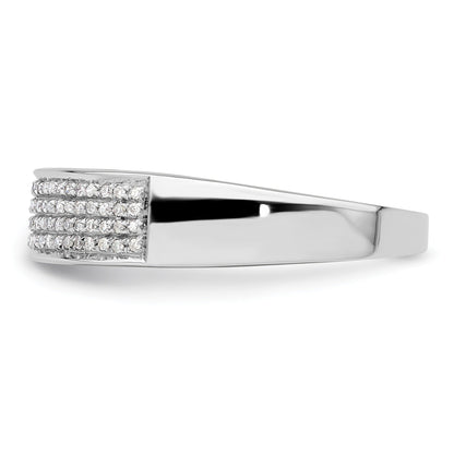1/4 ct Lab Grown Diamond Men's Cluster Band 14k White Gold
