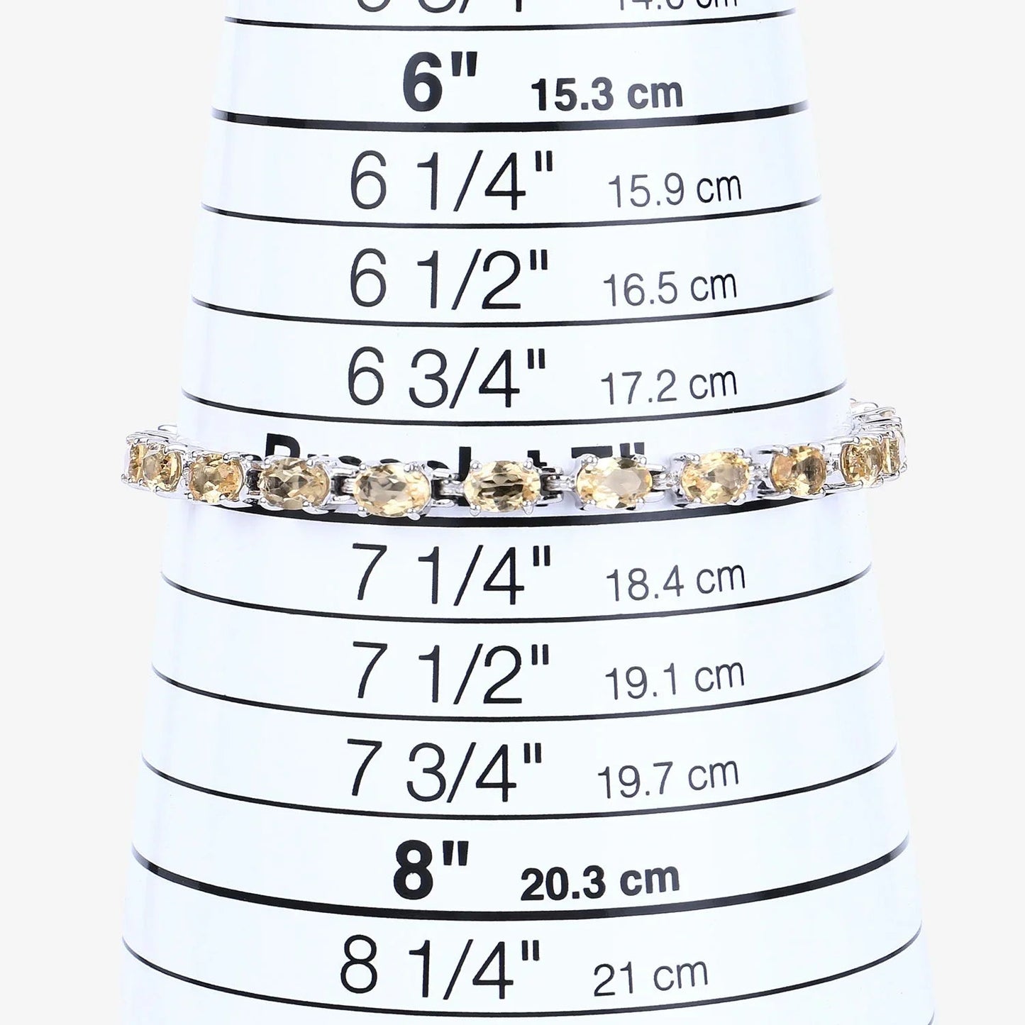 9.03 Ct Oval Yellow Citrine Prong Sterling Silver Tennis Bracelet