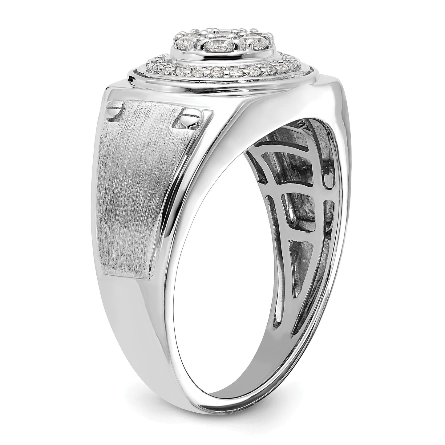14k White Gold 1/2 ct Lab Grown Diamond Men's Wedding Ring