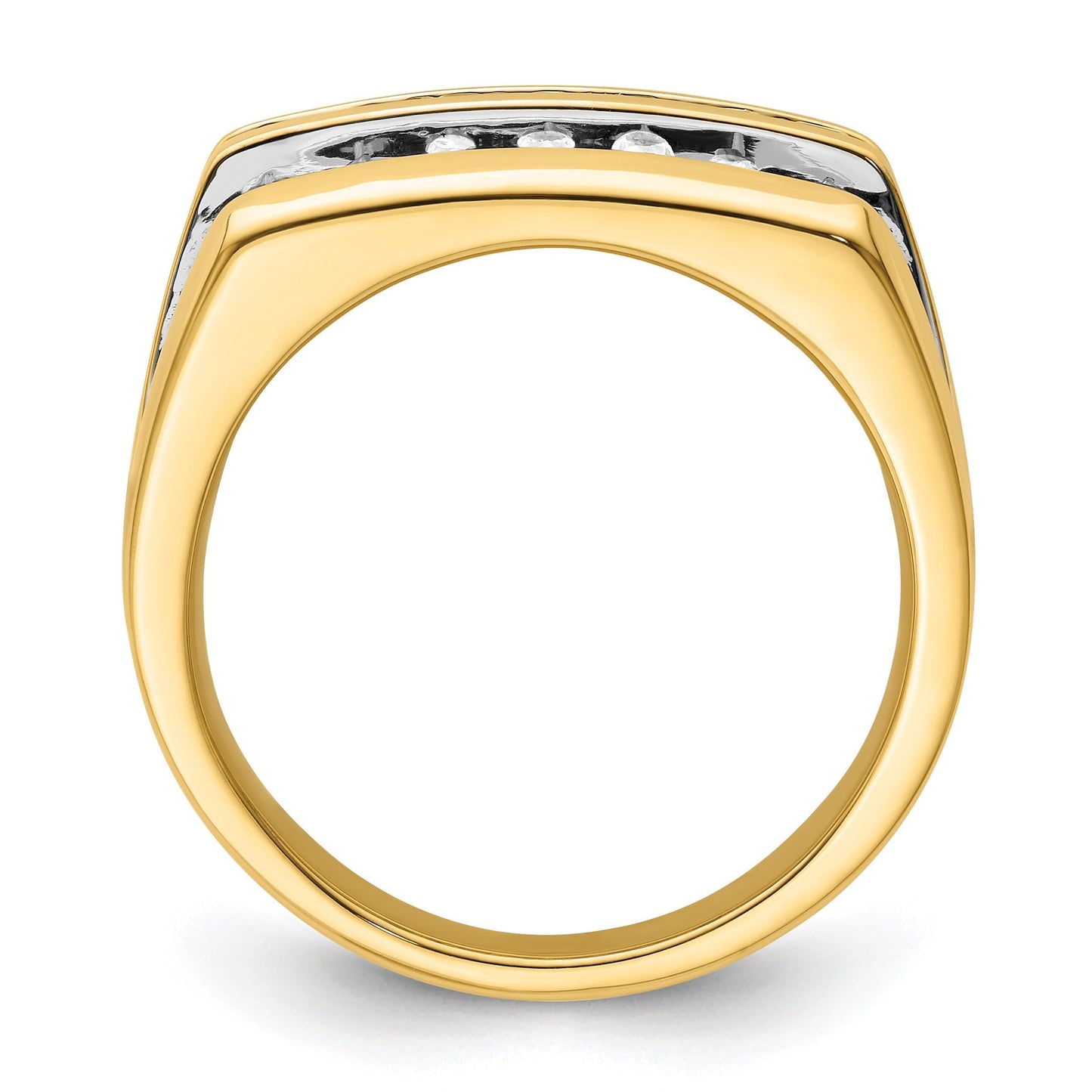 1 1/6 ct Lab Grown Diamond Men's Cluster Ring 14k Yellow Gold