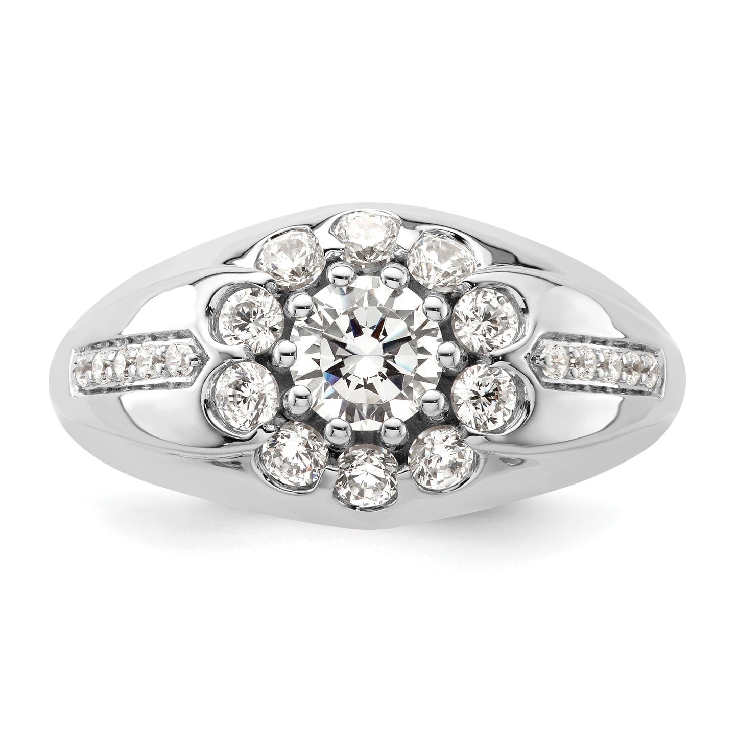 14k White Gold 1 1/2 ct Lab Grown Diamond Men's Ring