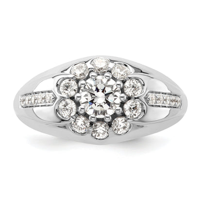 14k White Gold 1 1/2 ct Lab Grown Diamond Men's Ring