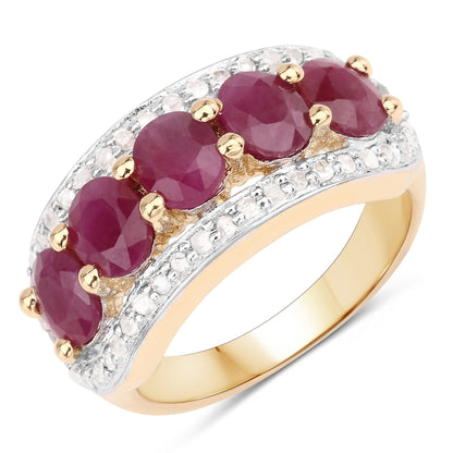 1.50 Ct Oval Pink Ruby & Diamond Prong Silver Five Stone Halo Ring