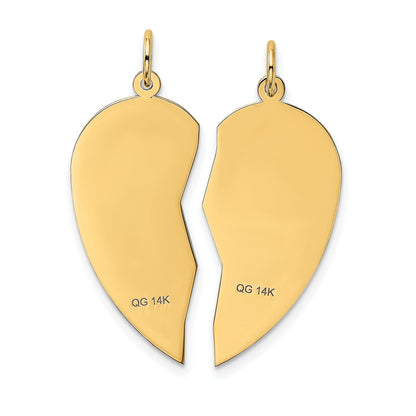 14k Gold  I LOVE YOU Charm Pendant 2 Piece