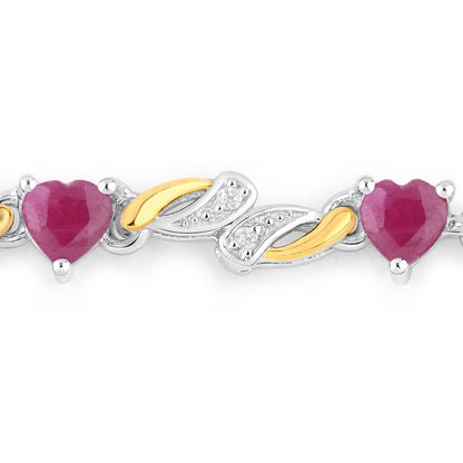 1.09 Ct Heart Pink Ruby Prong Silver Bolo Adjustable Bracelet