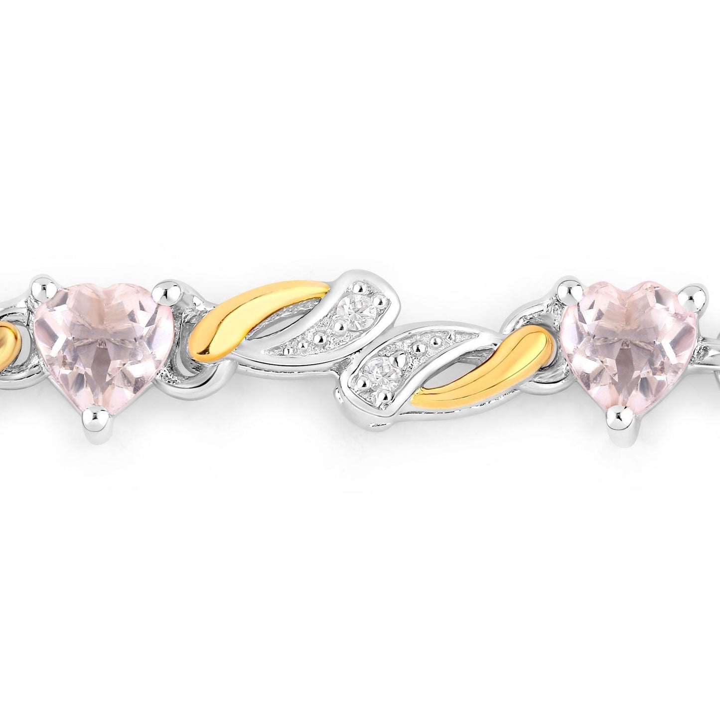 0.79 Ct Heart Pink Morganite Prong Silver Bolo Adjustable Bracelet