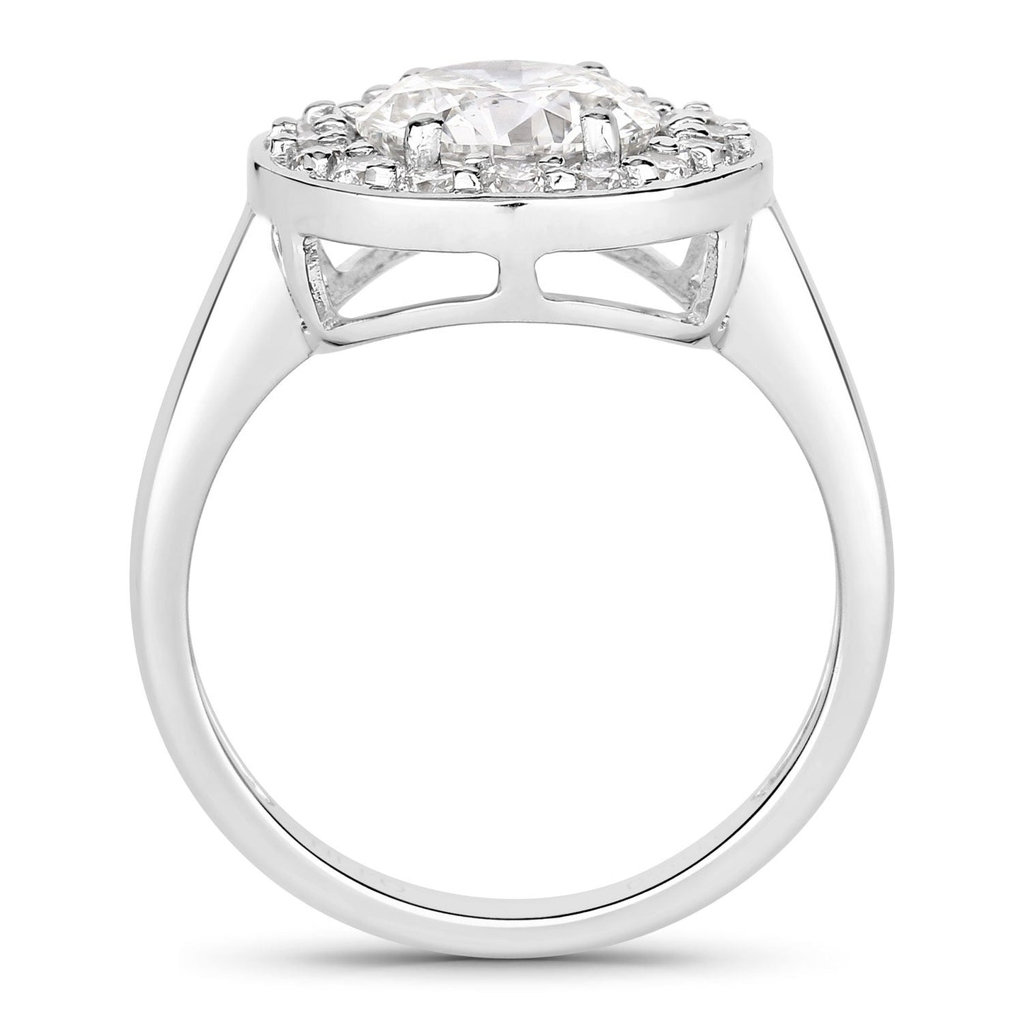 2.48 Ct Round Lab Grown Diamond Platinum Halo Bridal Ring