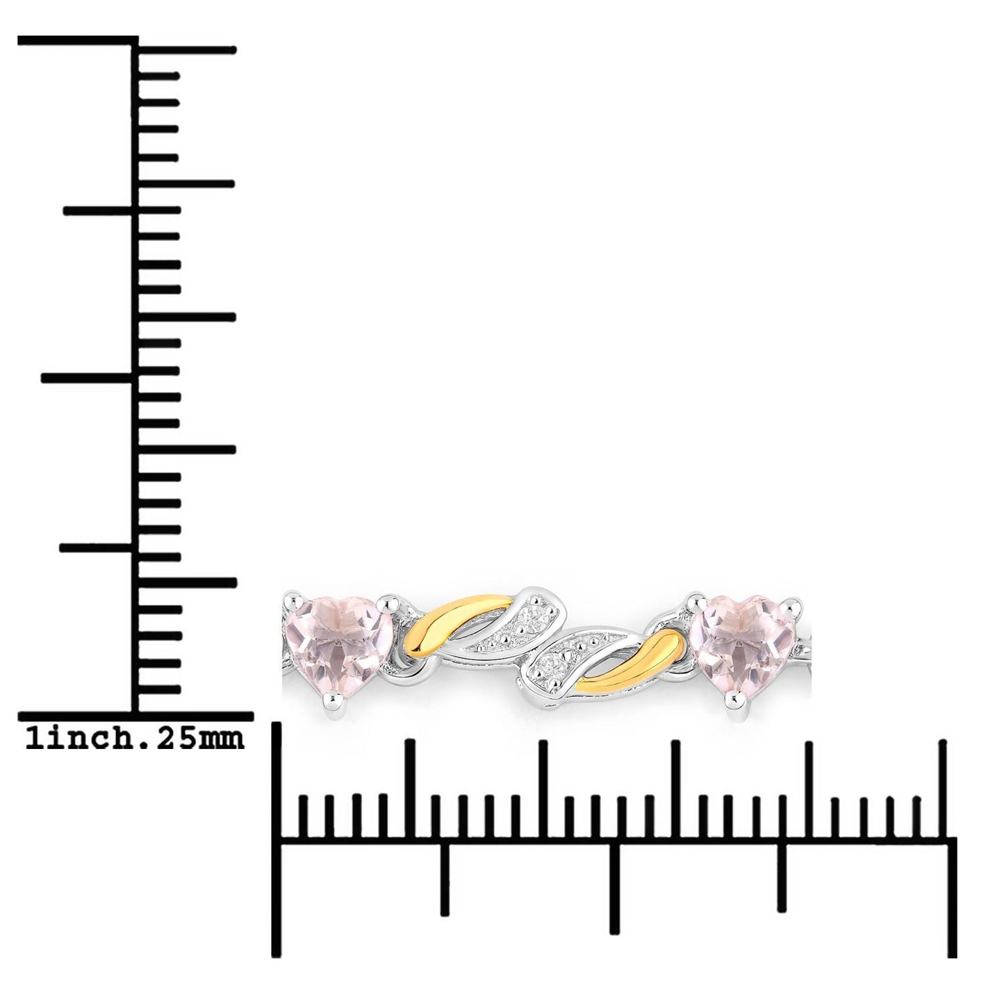 0.79 Ct Heart Pink Morganite Prong Silver Bolo Adjustable Bracelet