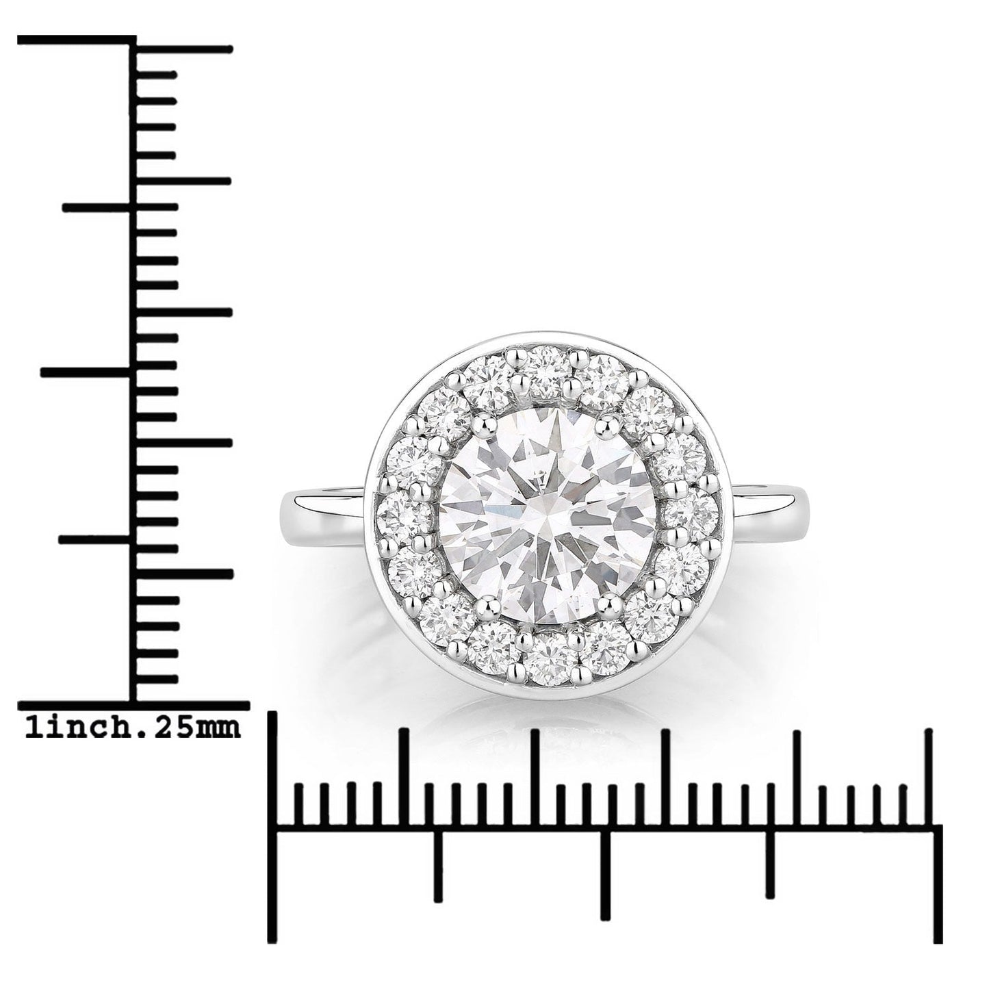 2.48 Ct Round Lab Grown Diamond Platinum Halo Bridal Ring