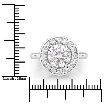 2.48 Ct Round Lab Grown Diamond Platinum Halo Bridal Ring