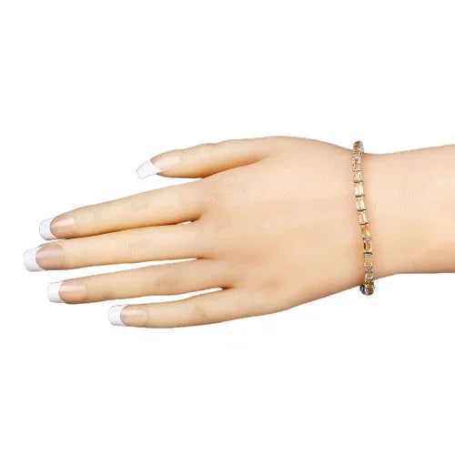 12.80 Ct Octagon Yellow Citrine Prong Sterling Silver Tennis Bracelet