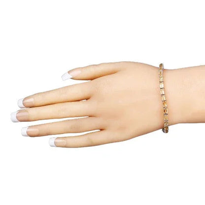 12.80 Ct Octagon Yellow Citrine Prong Sterling Silver Tennis Bracelet