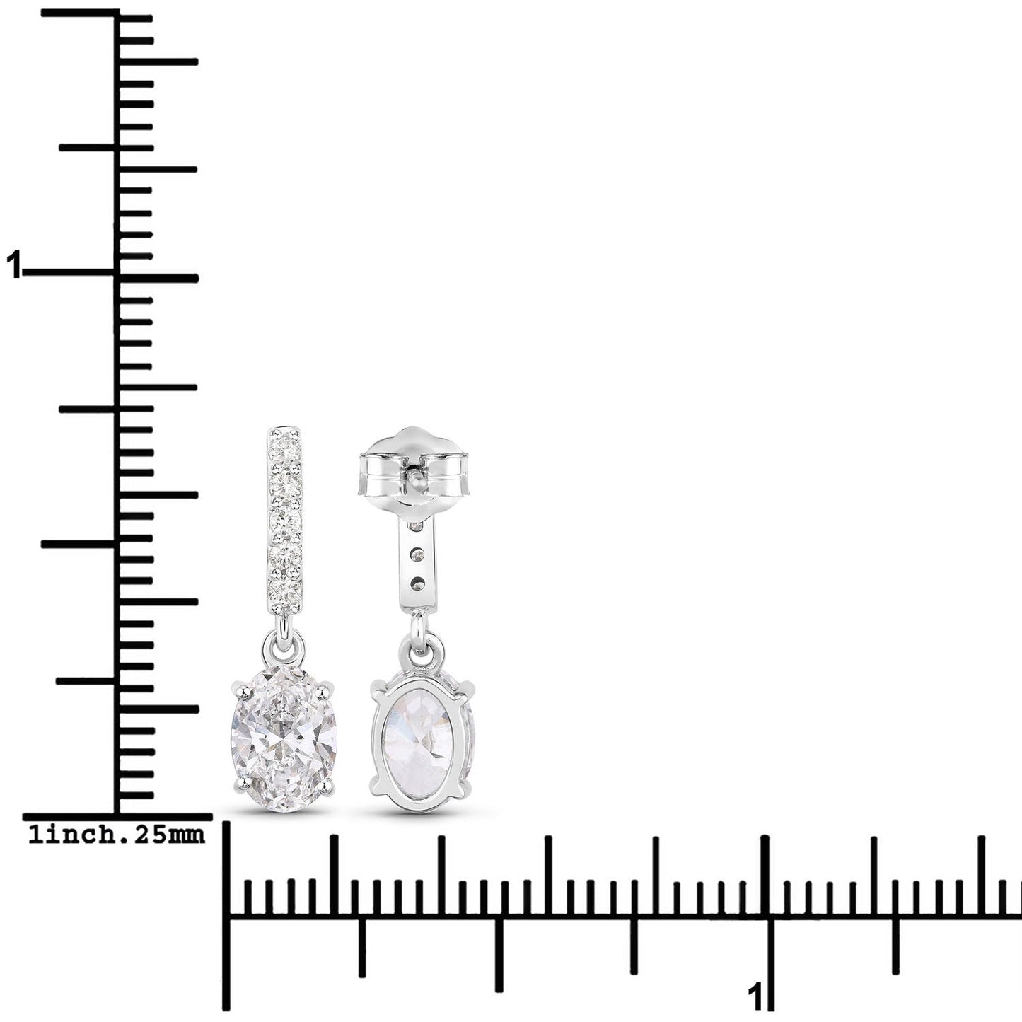 1.64 Ct Oval Lab Grown Diamond Prong Platinum Dangle Drop Bridal Earrings