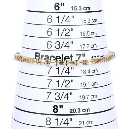 12.80 Ct Octagon Yellow Citrine Prong Sterling Silver Tennis Bracelet