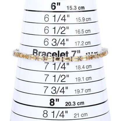 12.80 Ct Octagon Yellow Citrine Prong Sterling Silver Tennis Bracelet