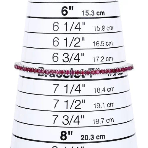 4.44 Ct Round Pink Ruby Prong Sterling Silver Tennis Bracelet