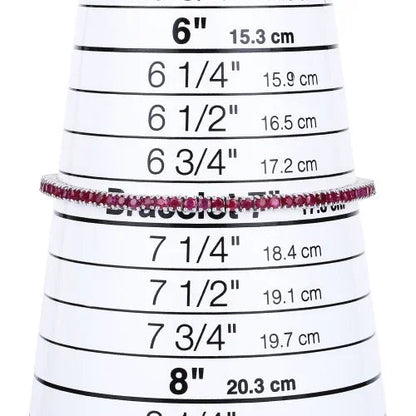 4.44 Ct Round Pink Ruby Prong Sterling Silver Tennis Bracelet