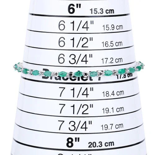 3.24 Ct Marquise Green Zambian Emerald Prong Sterling Silver Link Bracelet