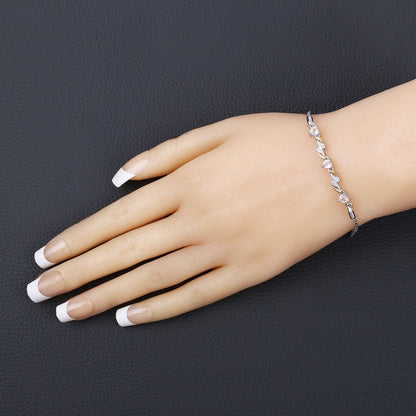 0.79 Ct Heart Pink Morganite Prong Silver Bolo Adjustable Bracelet