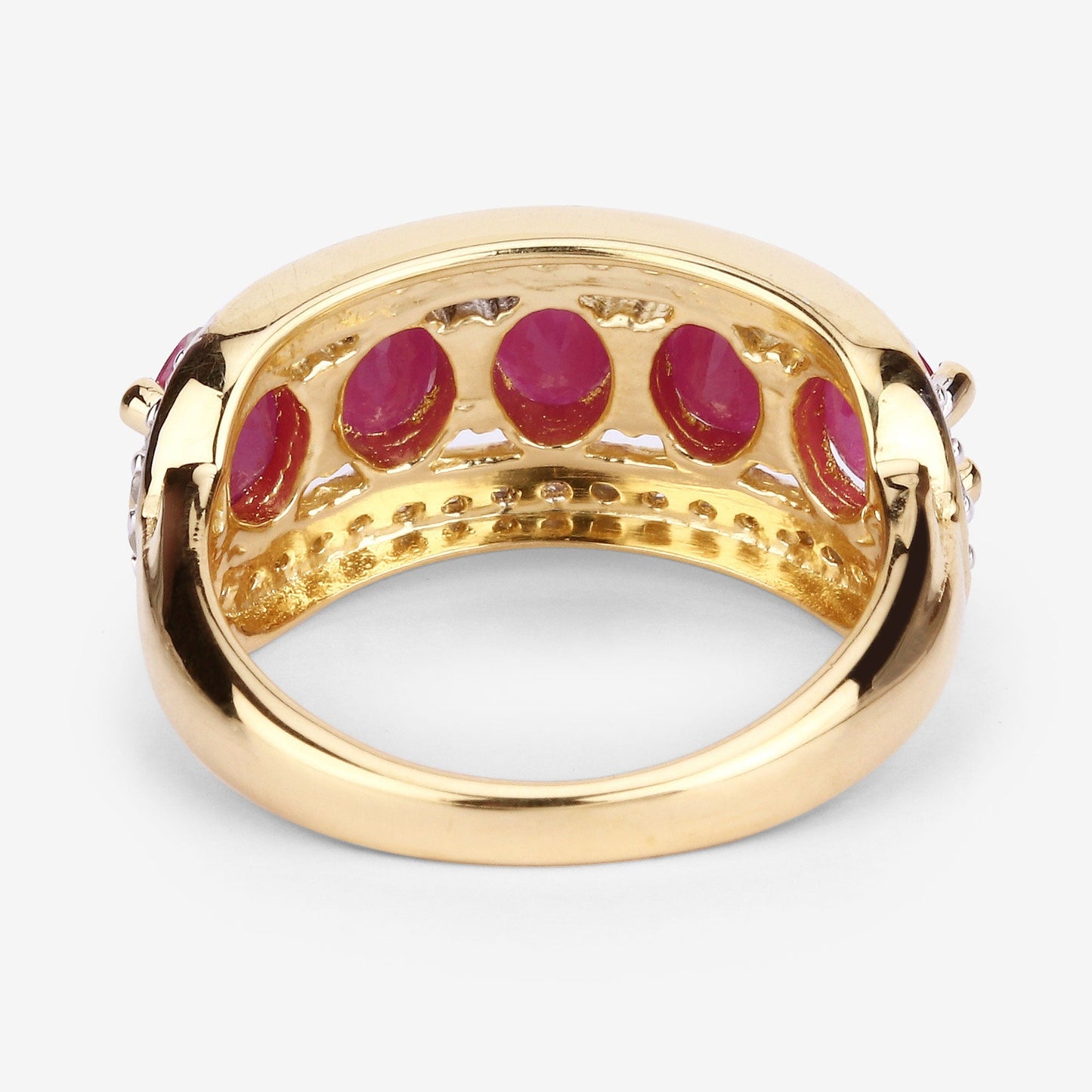 1.50 Ct Oval Pink Ruby & Diamond Prong Silver Five Stone Halo Ring