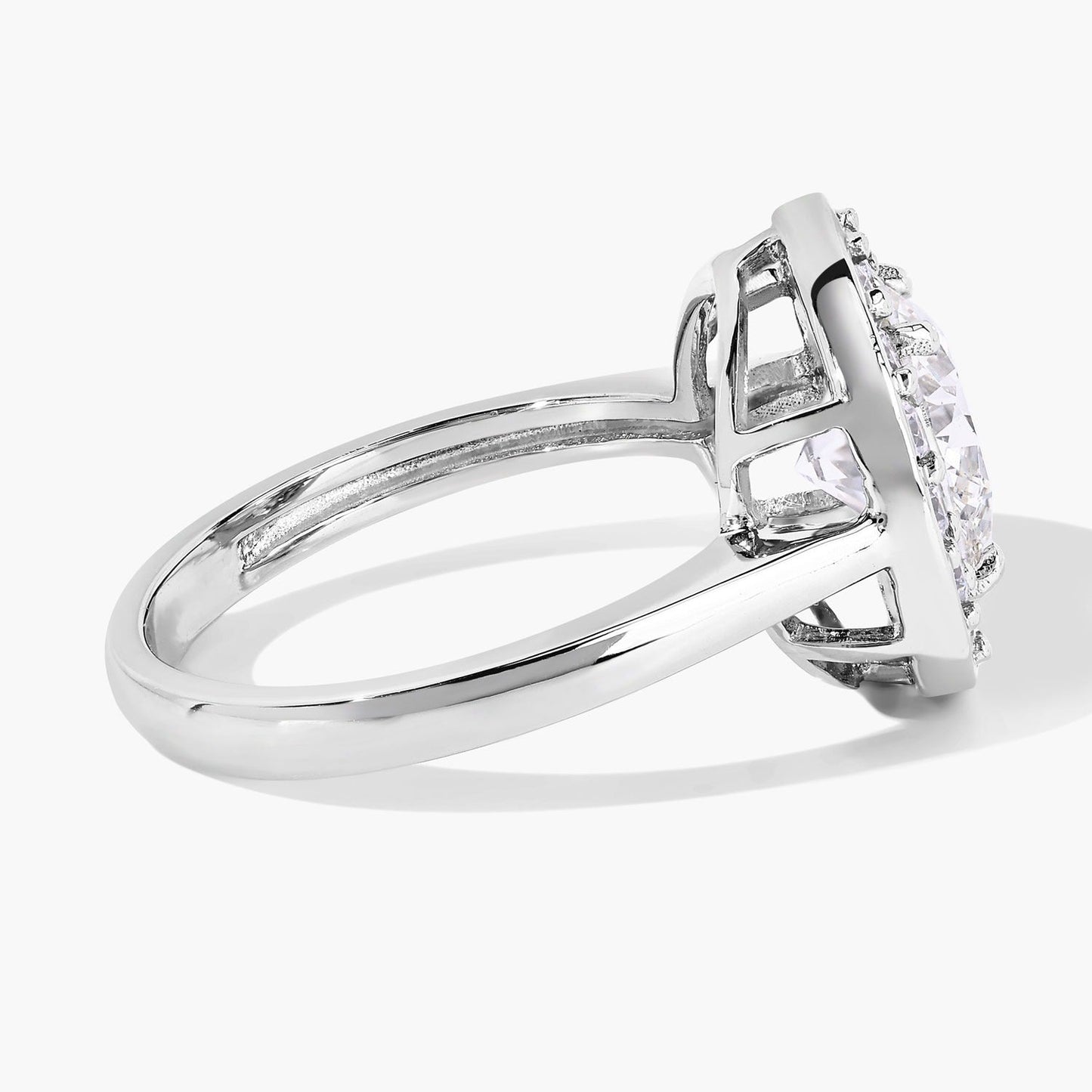 2.48 Ct Round Lab Grown Diamond Platinum Halo Bridal Ring