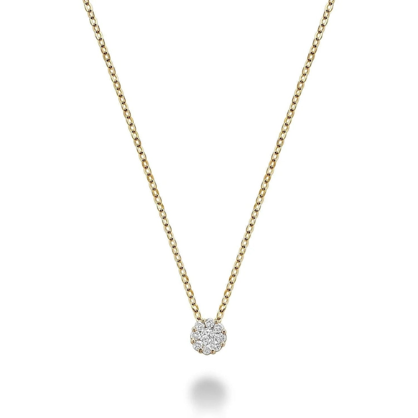 10k Gold Cluster Diamond Necklace