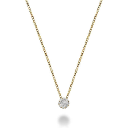 10k Gold Cluster Diamond Necklace