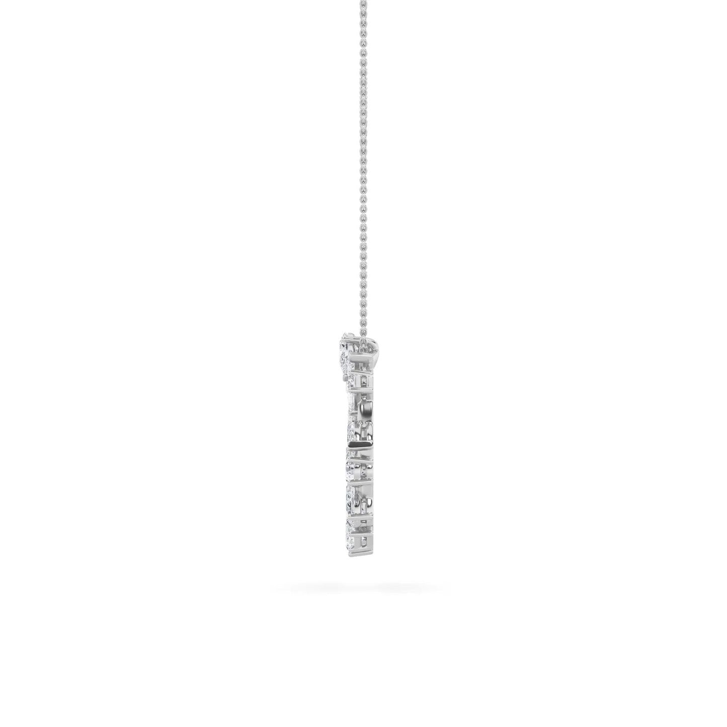 3.0 Ctw Multi-Shape (F/VS) Lab Grown Diamond Prong 14K White Gold Open Circle Pendant Necklace