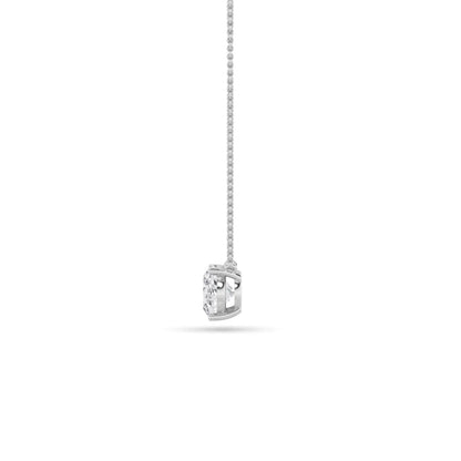 Oval F/VS Lab Grown Diamond Prong 14K White Gold East West Solitaire Pendant Necklace