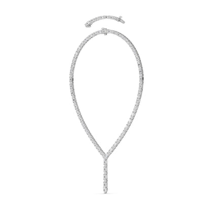 28.0 Ct Multi-Shape (F/VS) Lab Grown Diamond Prong 14K White Gold Classic Eternity Tennis Necklace