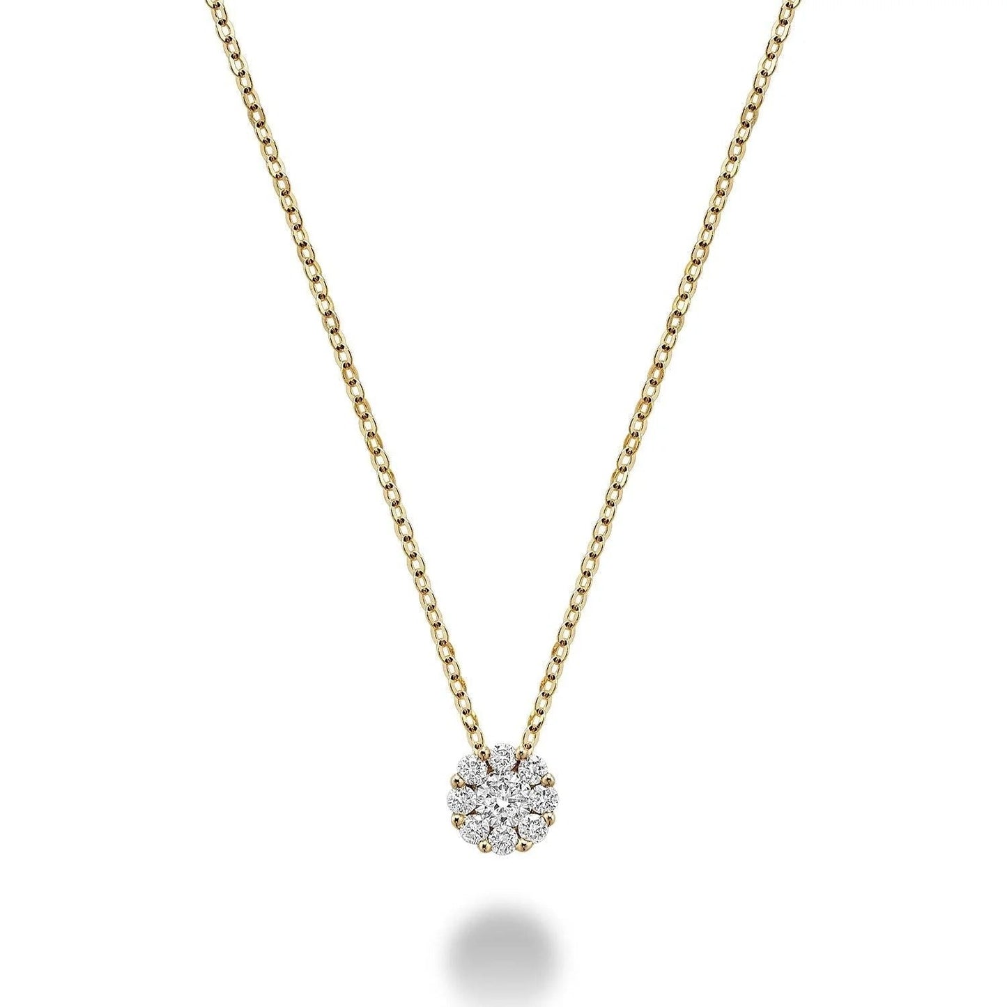 10k Gold Cluster Diamond Necklace