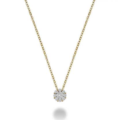 10k Gold Cluster Diamond Necklace
