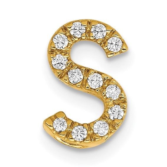 Natural Diamond Initial Charm Pendant