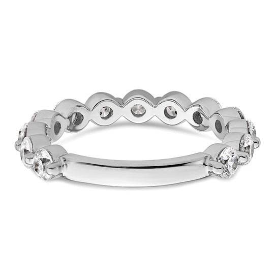 14K White Gold Lab Grown Diamond Petite Round Engagement Ring 0.115 Ct