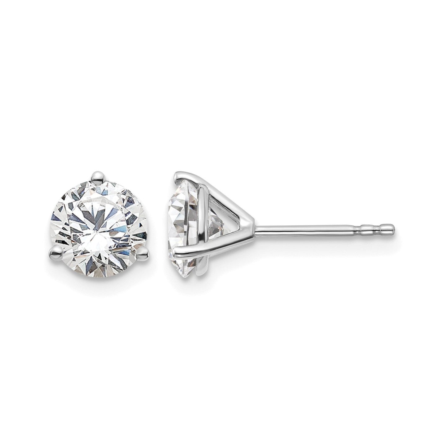 14K White Gold Lab Grown Diamond Round Shaped Stud Earrings