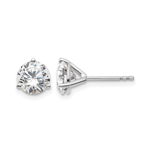 14K White Gold Lab Grown Diamond Round Shaped Stud Earrings