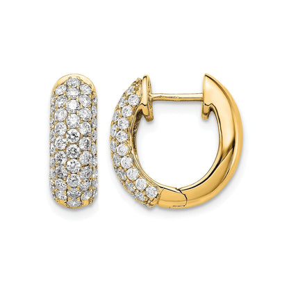 14k Gold Lab Grown Diamond Hinged Hoop Earrings