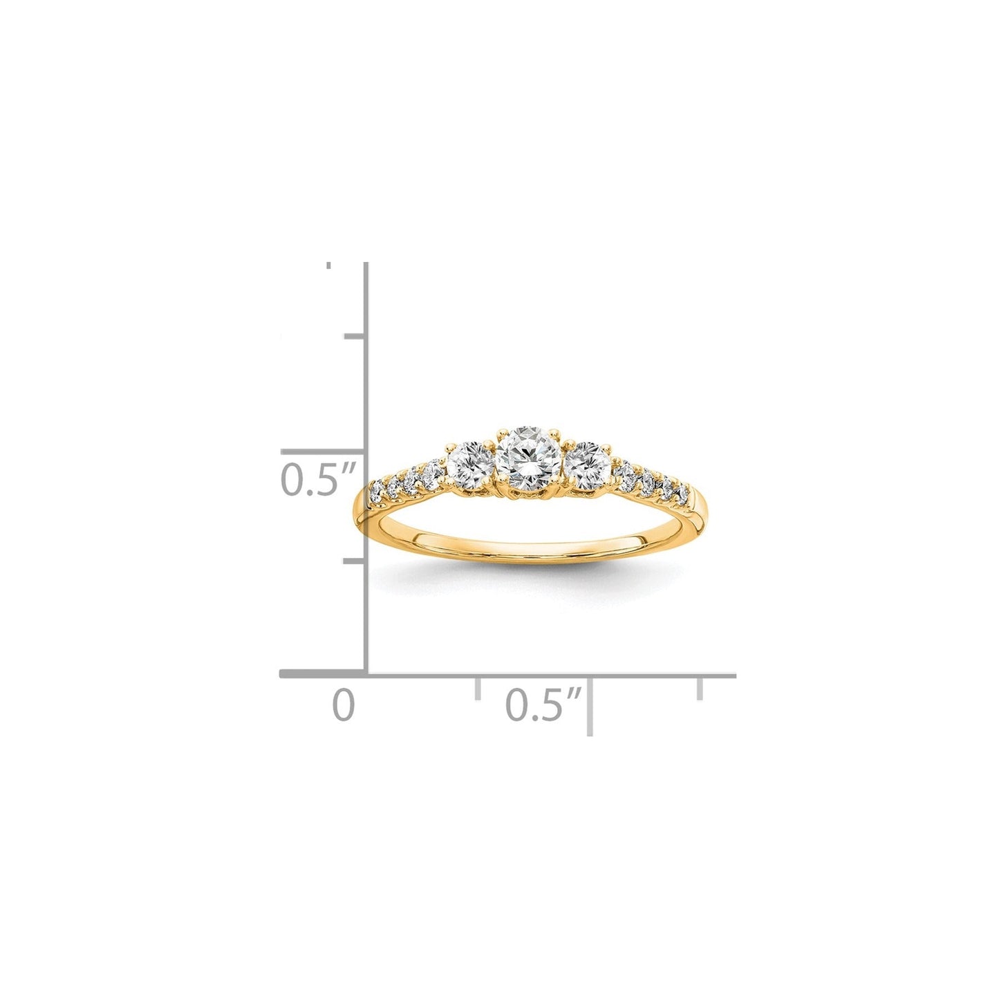 14k Gold Lab Grown Diamond 3-Stone Engagement Ring
