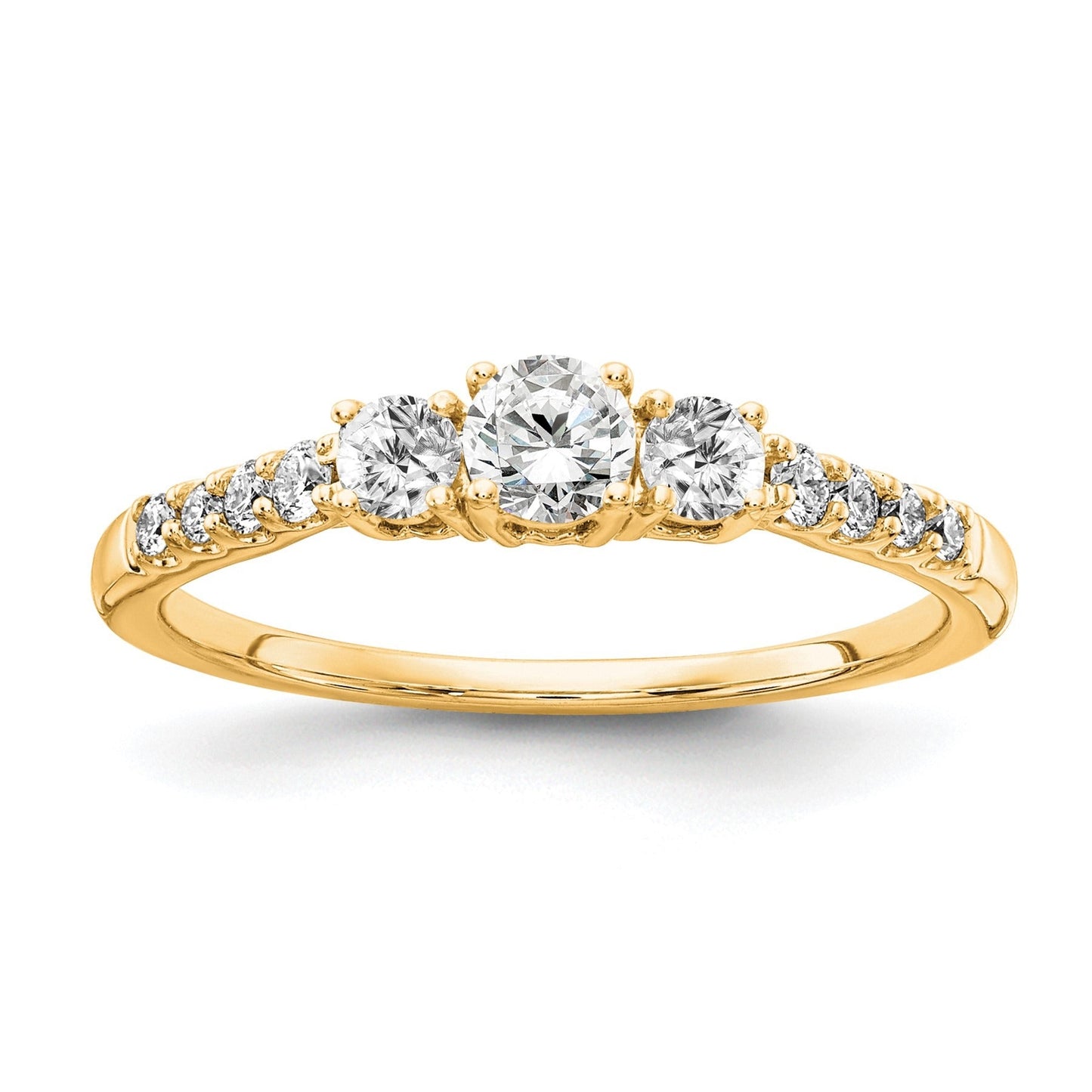 14k Gold Lab Grown Diamond 3-Stone Engagement Ring