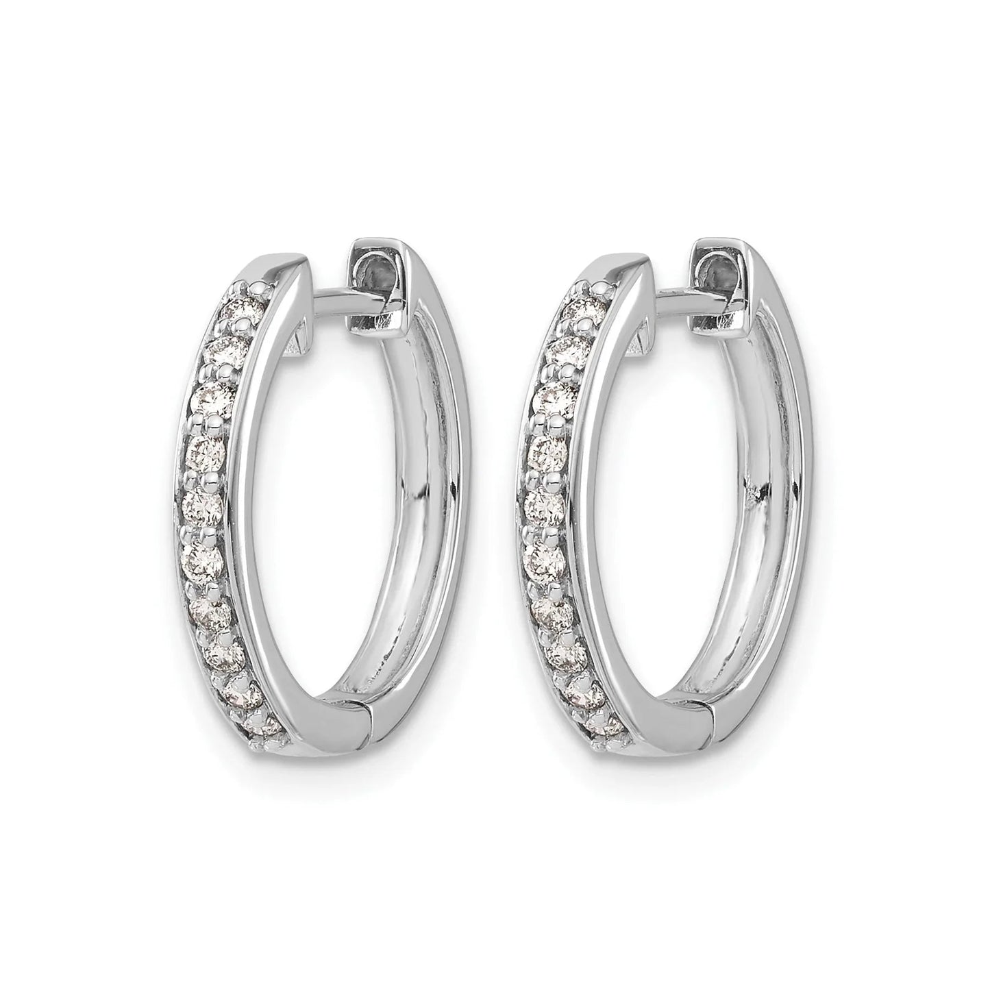 14k Gold Lab Grown Diamond Hinged Hoop Earrings