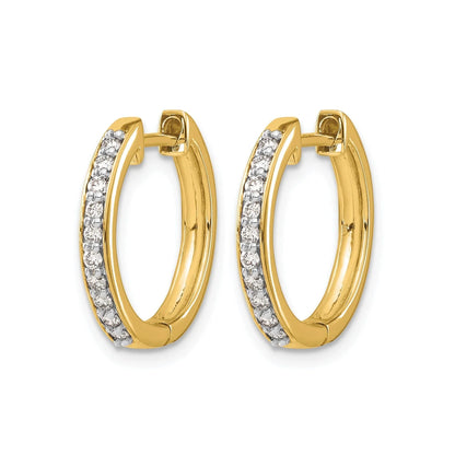 14k Gold Lab Grown Diamond Hinged Hoop Earrings