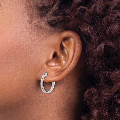 14K Gold Round Lab Grown Diamond Hinged Hoop Earrings