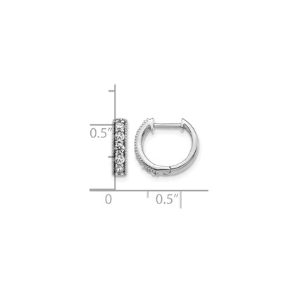 14k Gold Lab Grown Diamond Milgrain Hinged Hoop Earrings
