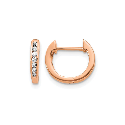 14K Gold Lab Grown Round Diamond Hinged Hoop Earrings 0.14 Ct