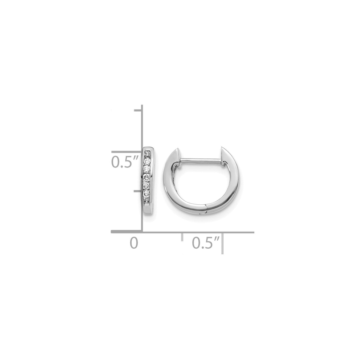 14K Gold Lab Grown Round Diamond Hinged Hoop Earrings 0.14 Ct
