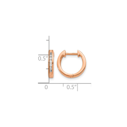 14k Gold Lab Grown Diamond Hinged Hoop Earrings 0.25 Ct