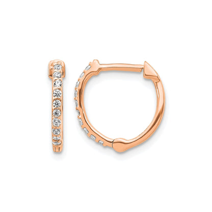 14k Gold Lab Grown Diamond Hinged Hoop Earrings 0.2 Ct