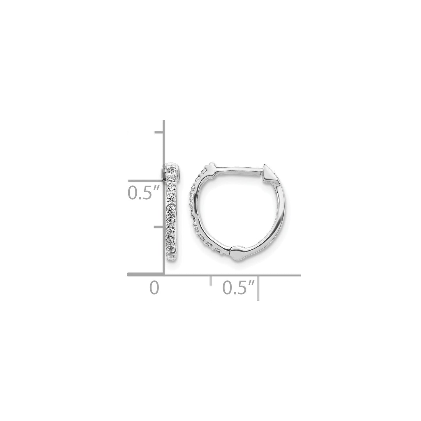 14k Gold Lab Grown Diamond Hinged Hoop Earrings 0.2 Ct